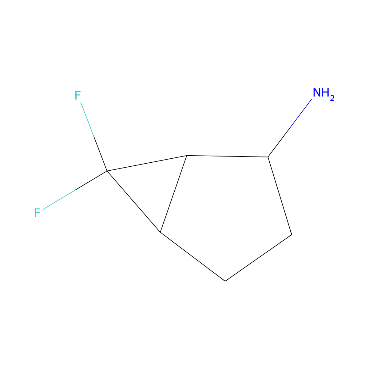 6,6-Difluorobicyclo[3.1.0]hexan-2-amine molecular structure, CAS 1393544-97-2