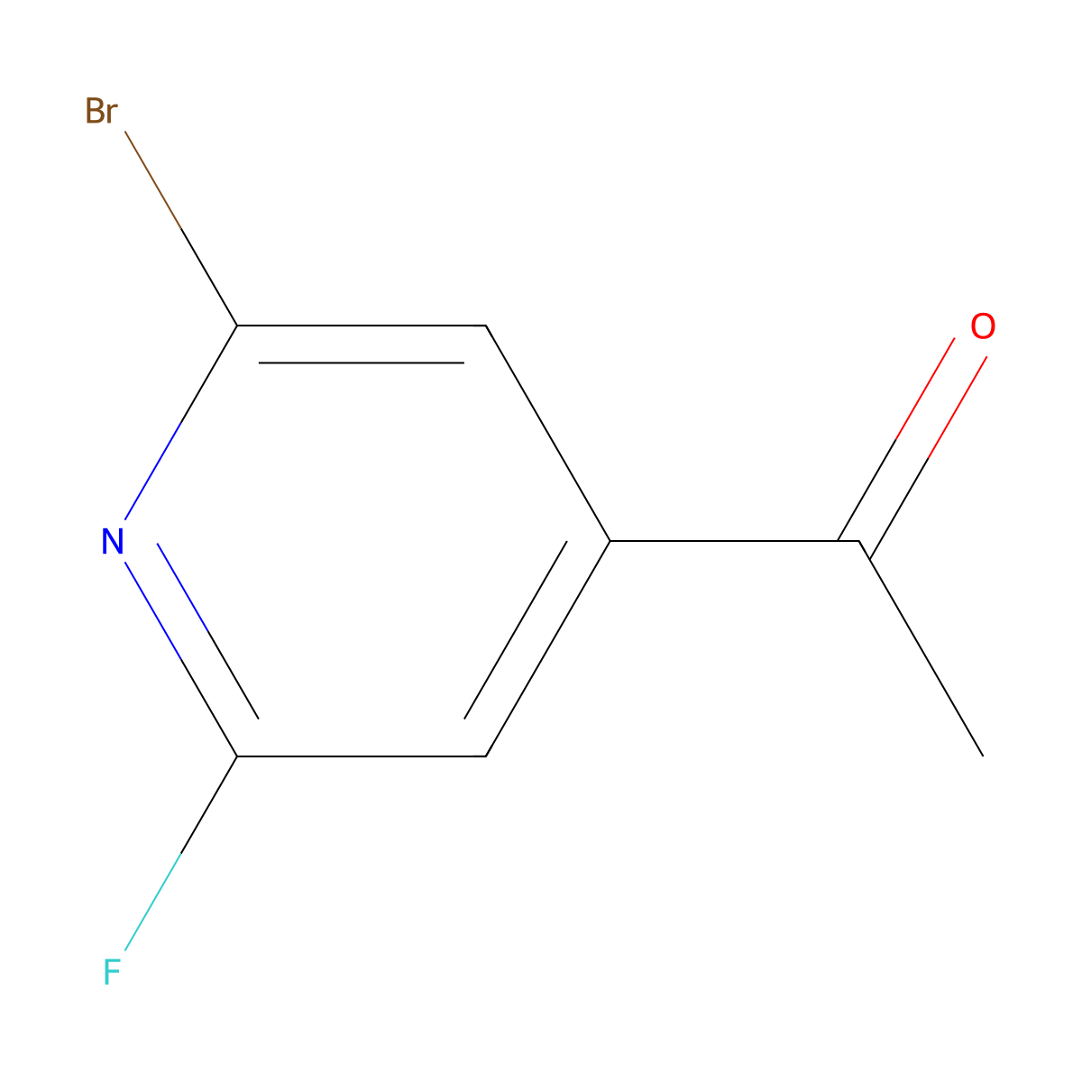 1-(2-Bromo-6-fluoropyridin-4-YL)ethanone molecular structure, CAS 1393545-00-0