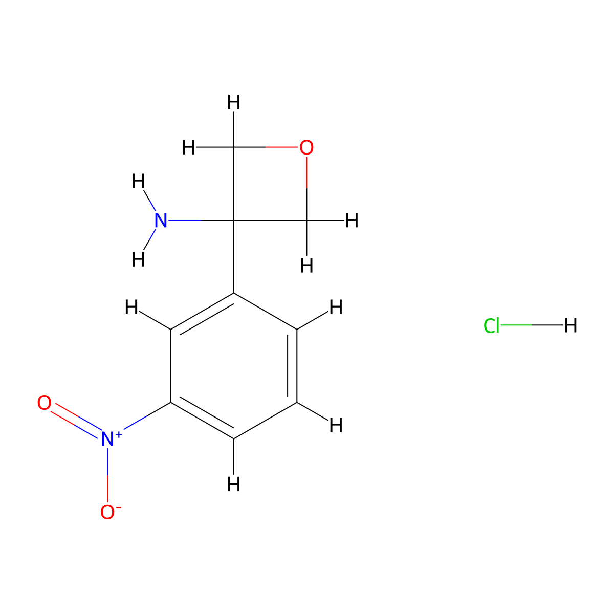 3-(3-Nitrophenyl)oxetan-3-amine hydrochloride molecular structure, CAS 1393545-61-3