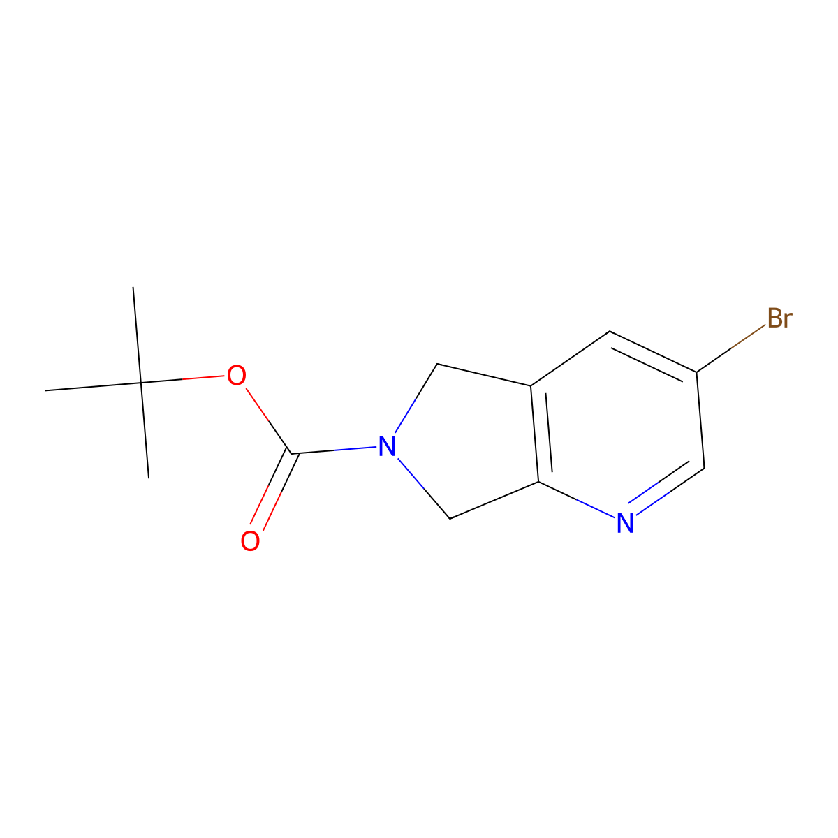 Tert-butyl 3-bromo-5H-pyrrolo[3,4-B]pyridine-6(7H)-carboxylate molecular structure, CAS 1393546-06-9