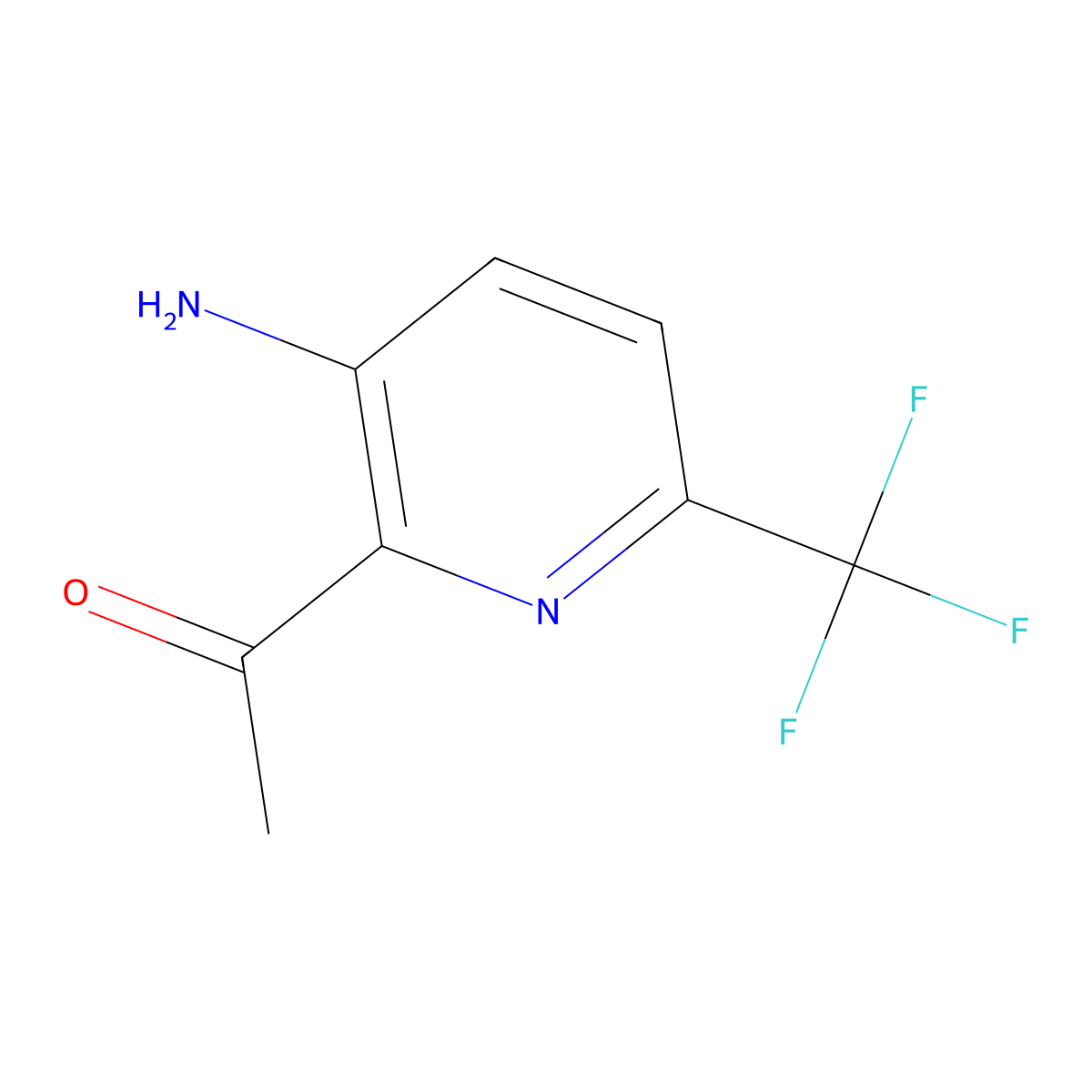 1-(3-Amino-6-(trifluoromethyl)pyridin-2-yl)ethanone molecular structure, CAS 1393546-36-5