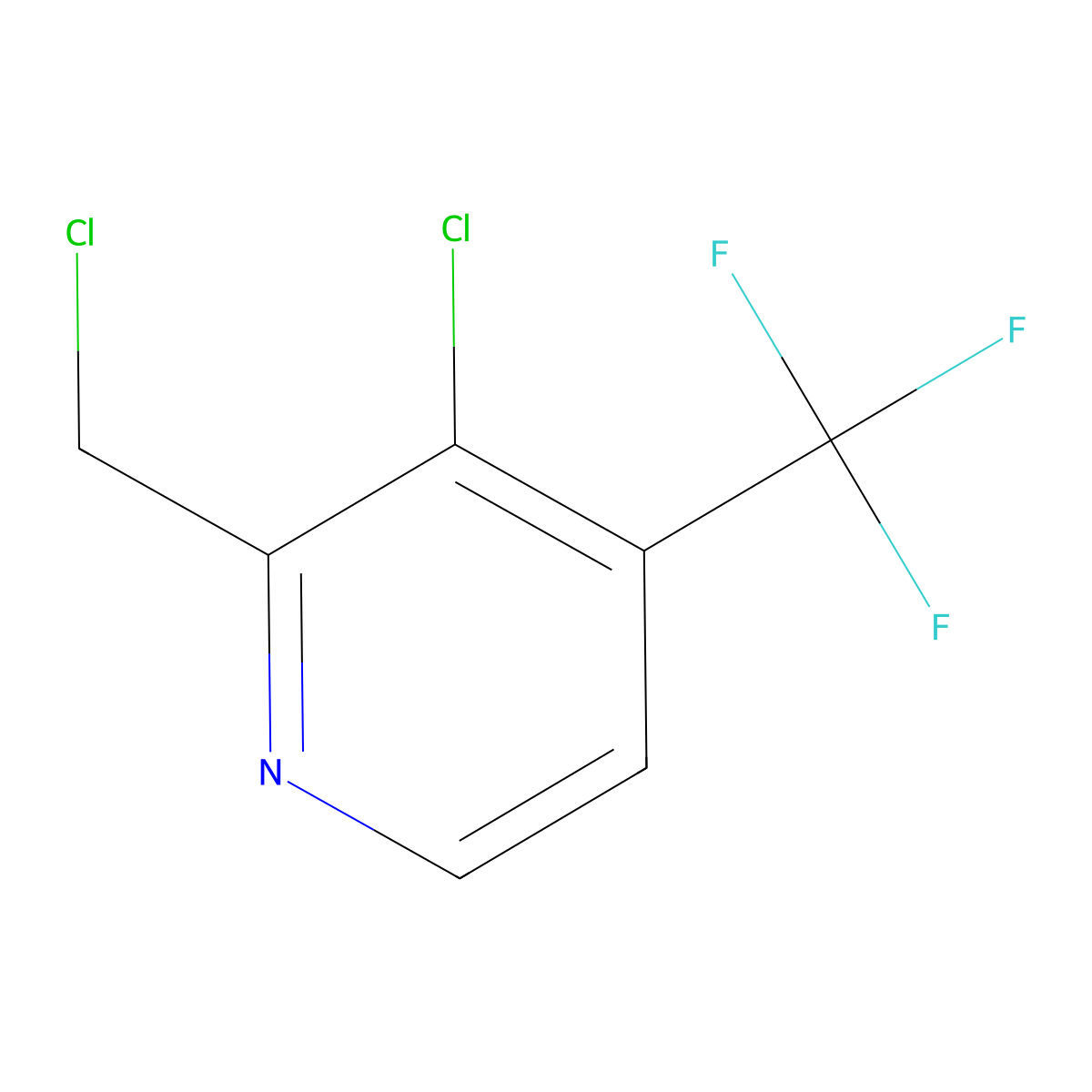 3-Chloro-2-(chloromethyl)-4-(trifluoromethyl)pyridine molecular structure, CAS 1393546-66-1
