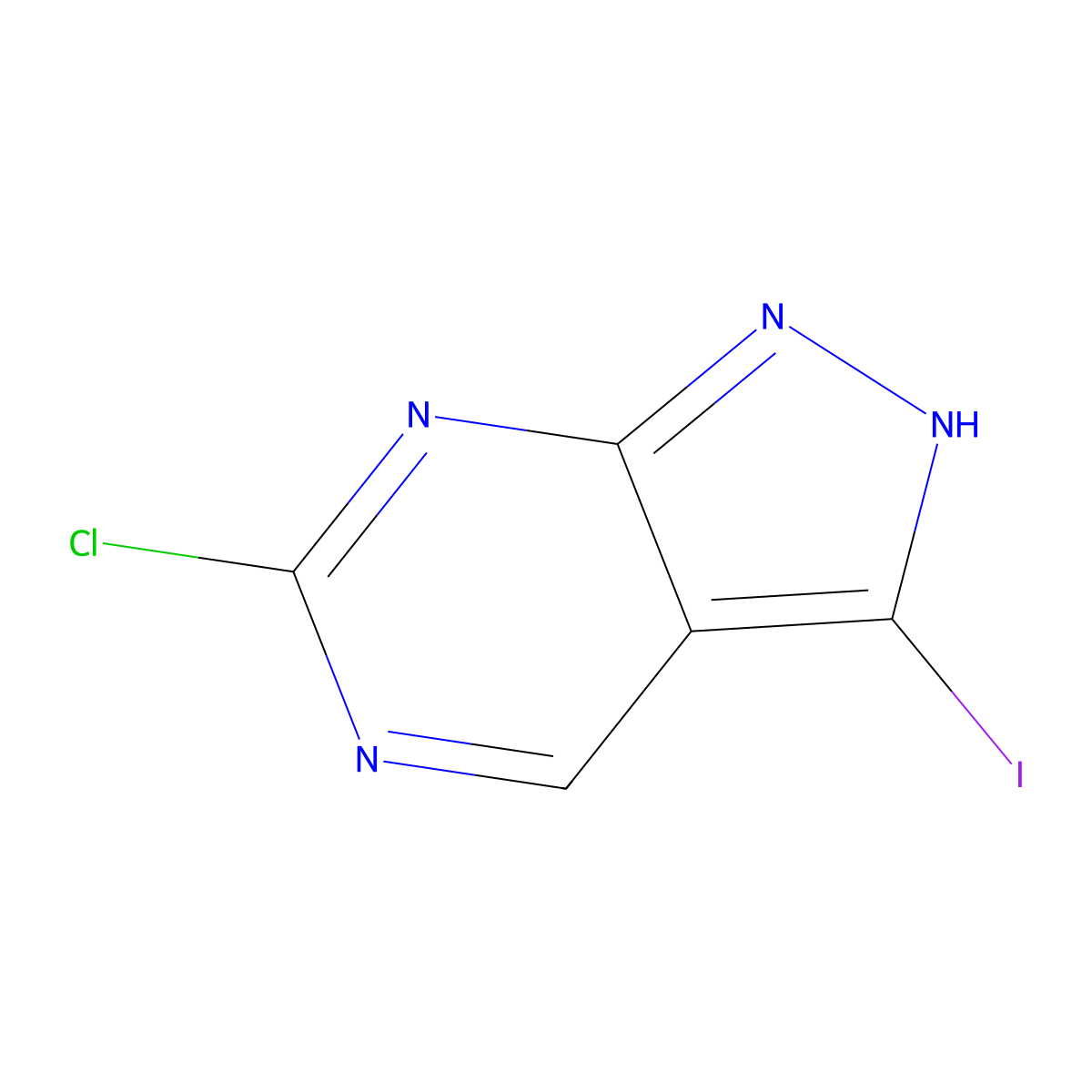 6-Chloro-3-iodo-1H-pyrazolo[3,4-D]pyrimidine molecular structure, CAS 1393547-40-4