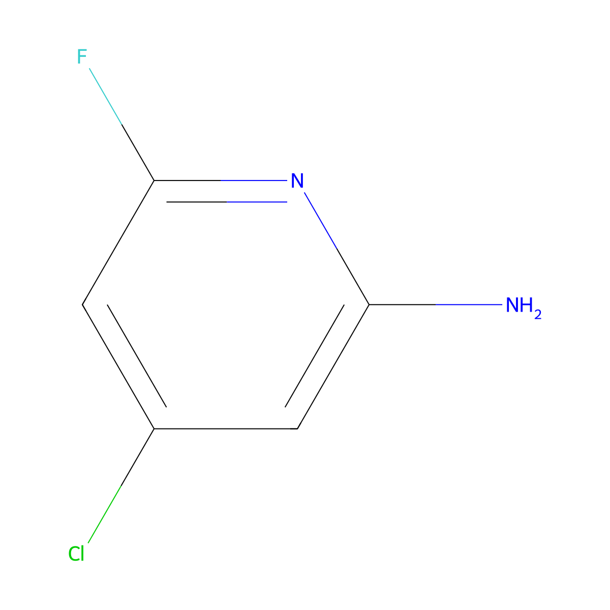 4-Chloro-6-fluoropyridin-2-amine molecular structure, CAS 1393547-98-2