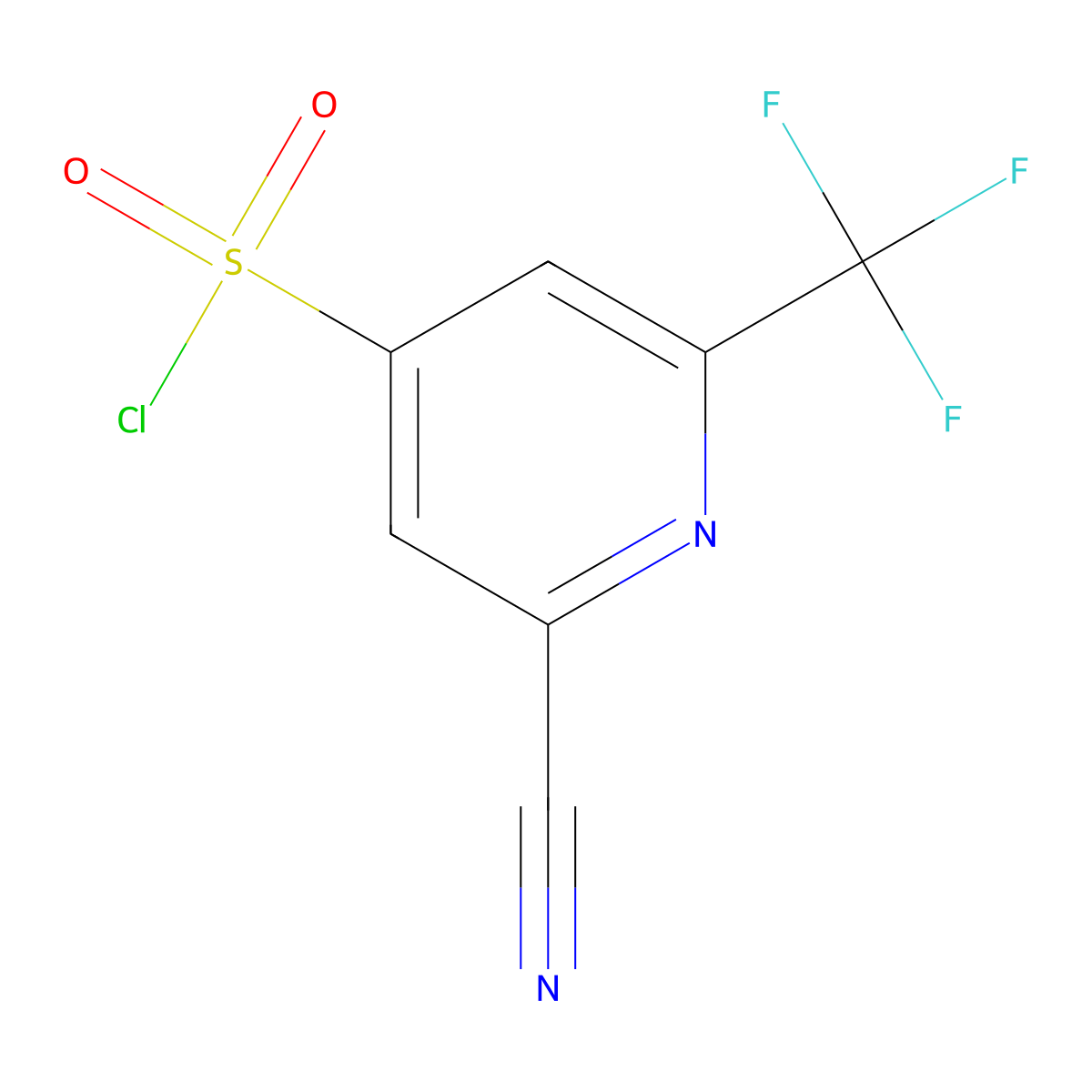 2-Cyano-6-(trifluoromethyl)pyridine-4-sulfonyl chloride molecular structure, CAS 1393548-15-6