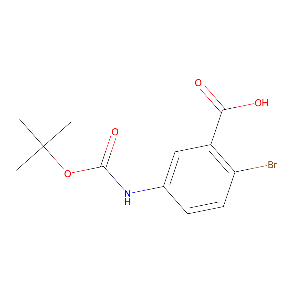 2-Bromo-5-{[(tert-butoxy)carbonyl]amino}benzoic acid molecular structure, CAS 1393548-93-0