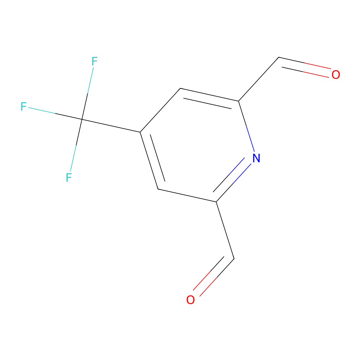 4-(Trifluoromethyl)pyridine-2,6-dicarbaldehyde molecular structure, CAS 1393550-50-9