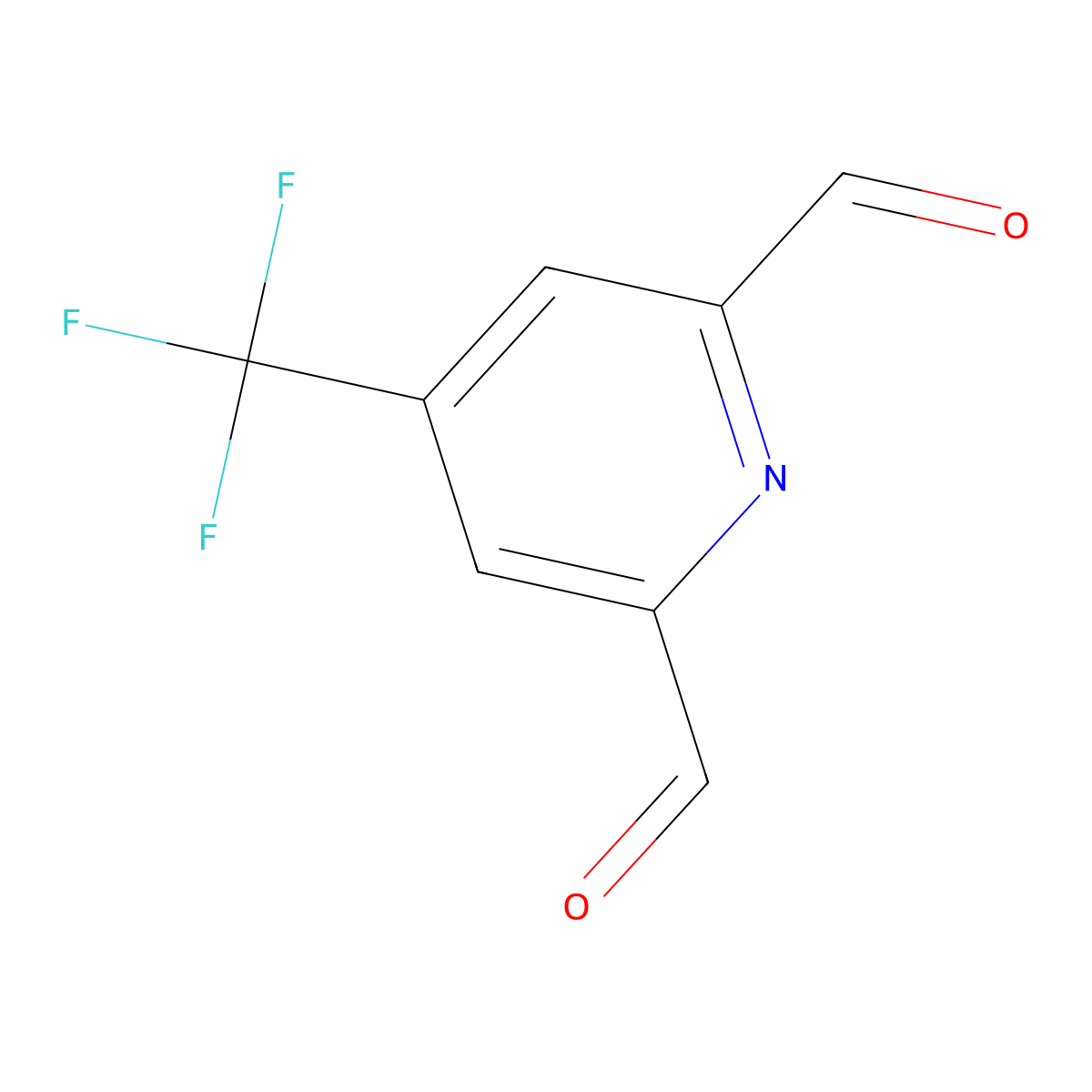 4-(Trifluoromethyl)pyridine-2,6-dicarbaldehyde molecular structure, CAS 1393550-50-9