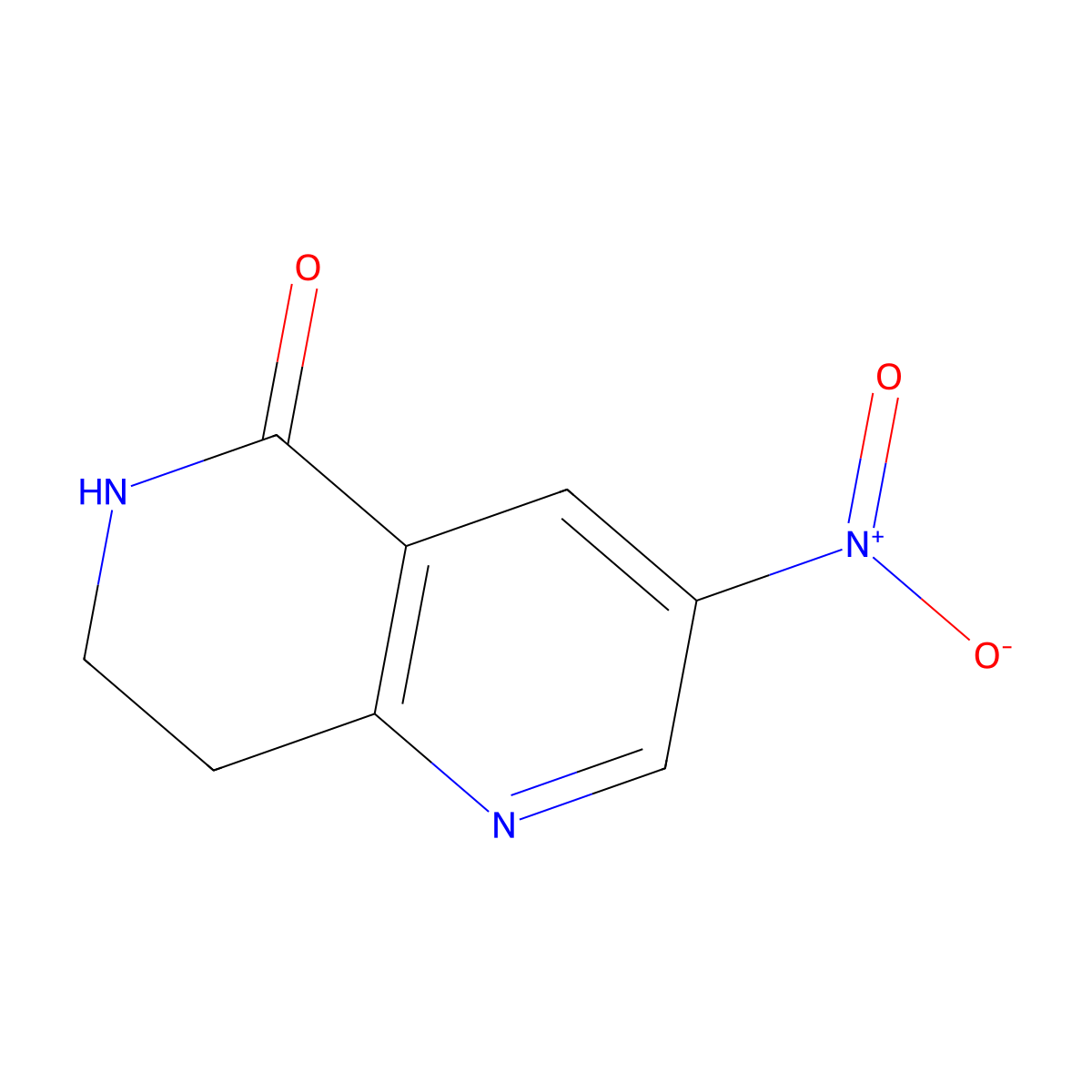 3-Nitro-7,8-dihydro-1,6-naphthyridin-5(6H)-one molecular structure, CAS 1393551-82-0