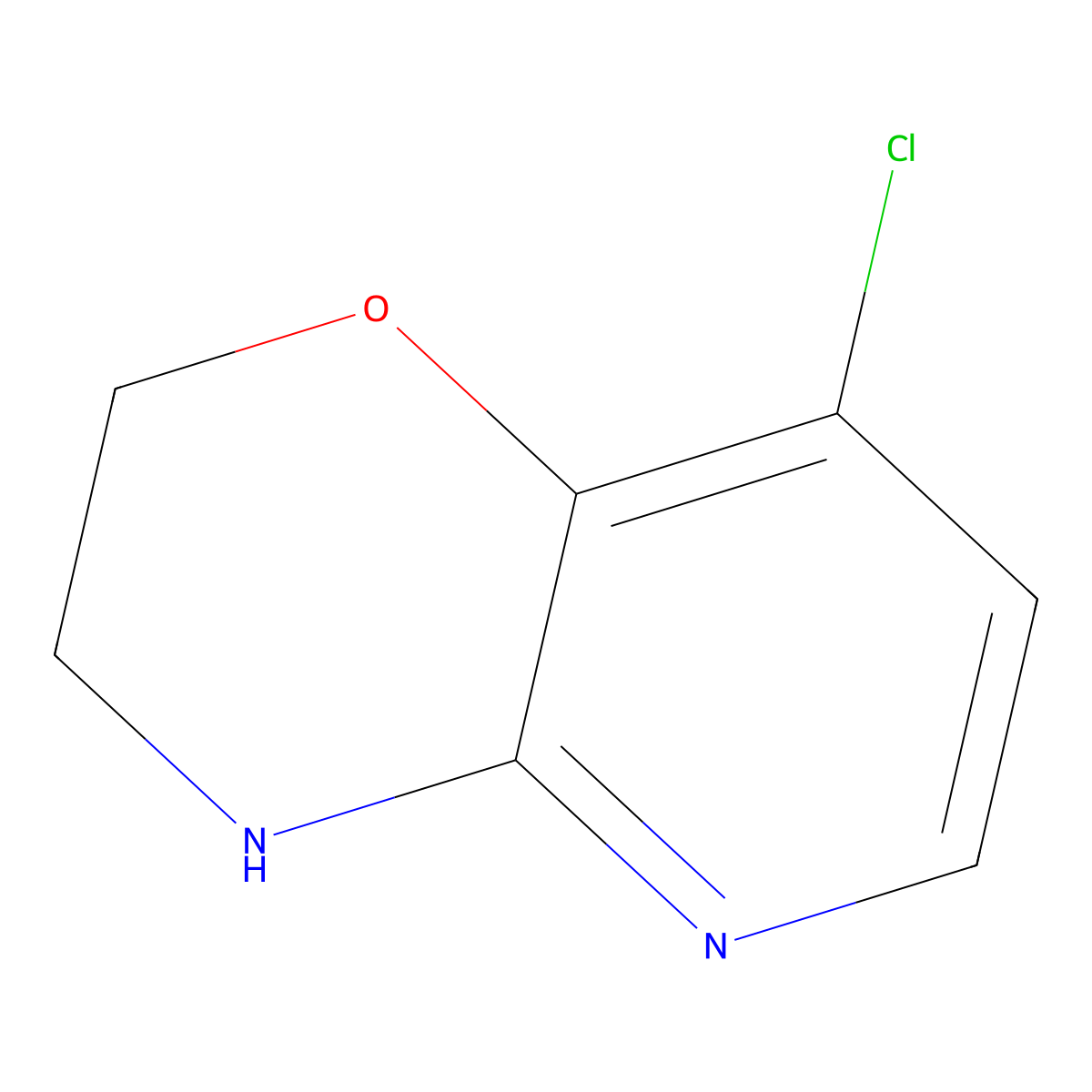 8-Chloro-3,4-dihydro-2H-pyrido[3,2-B][1,4]oxazine molecular structure, CAS 1393552-09-4
