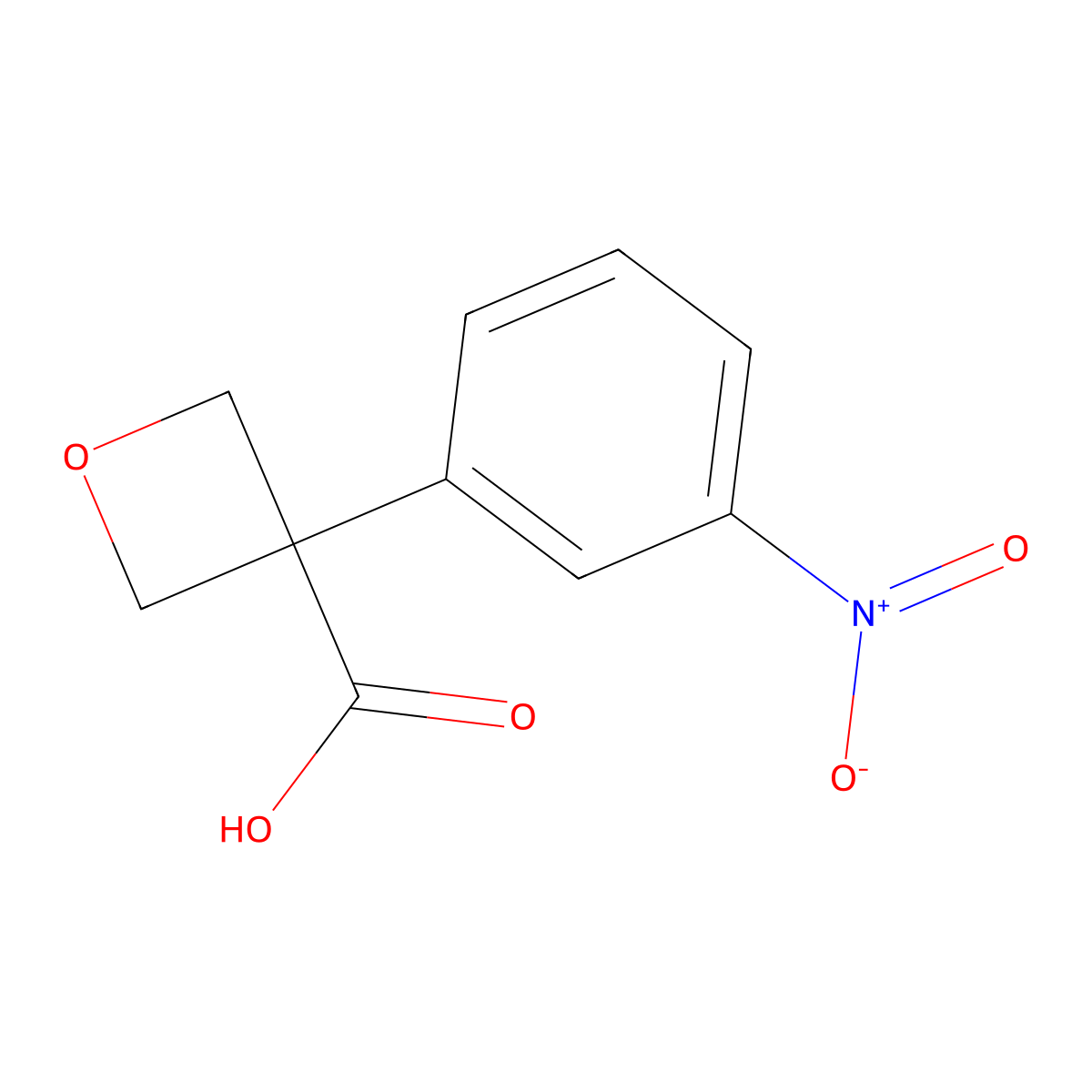 3-(3-Nitrophenyl)oxetane-3-carboxylic acid molecular structure, CAS 1393552-25-4