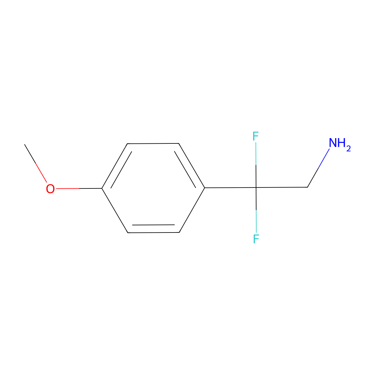 2,2-Difluoro-2-(4-methoxyphenyl)ethanamine molecular structure, CAS 1393552-45-8