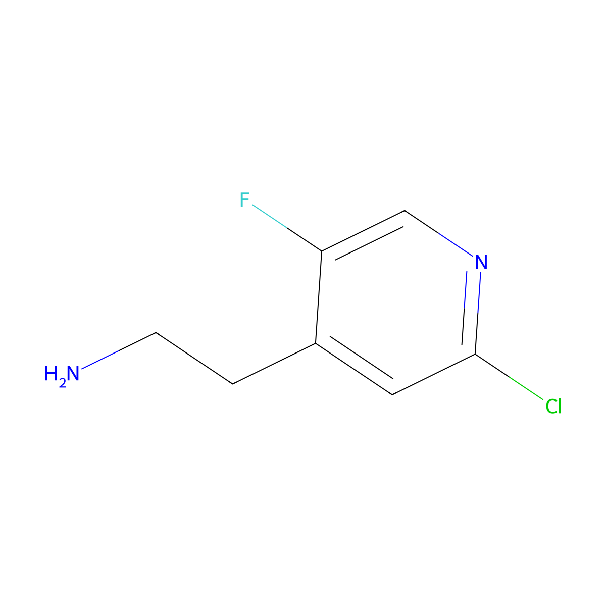 2-(2-Chloro-5-fluoropyridin-4-YL)ethanamine molecular structure, CAS 1393552-87-8