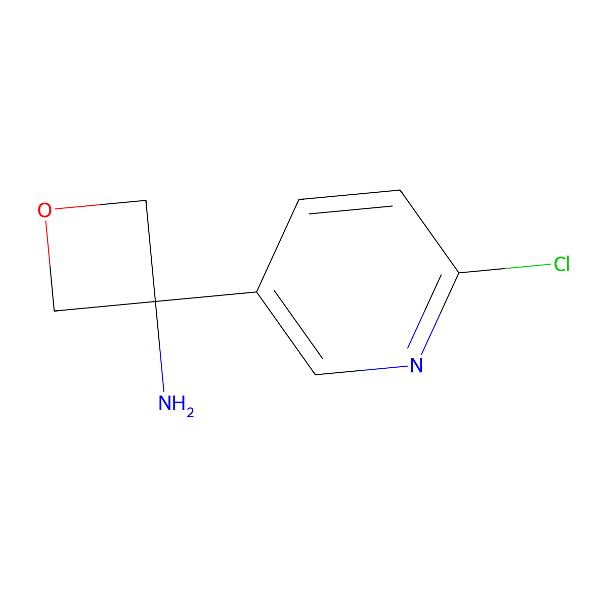 3-(6-Chloropyridin-3-YL)oxetan-3-amine molecular structure, CAS 1393553-43-9