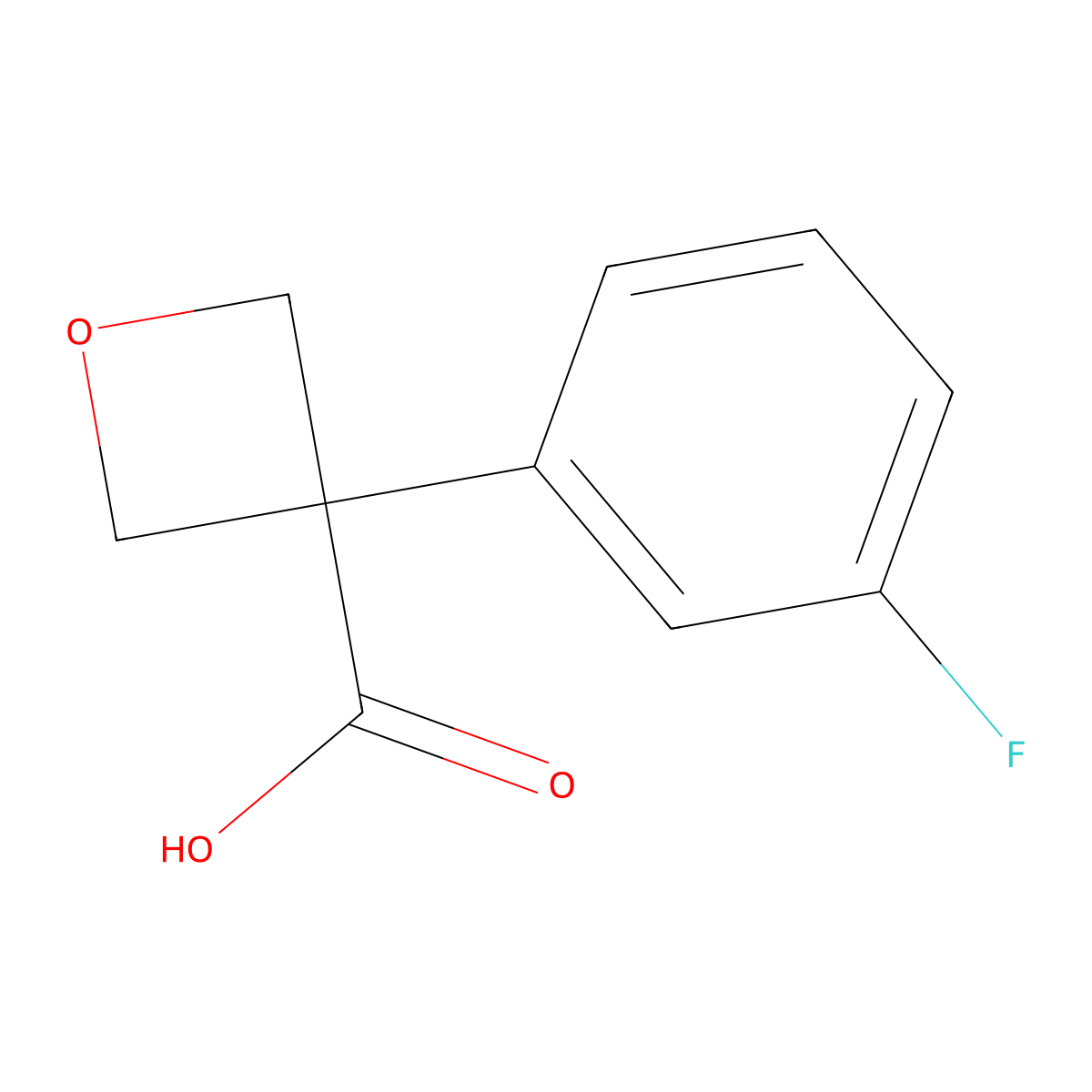 3-(3-Fluorophenyl)oxetane-3-carboxylic acid molecular structure, CAS 1393553-52-0