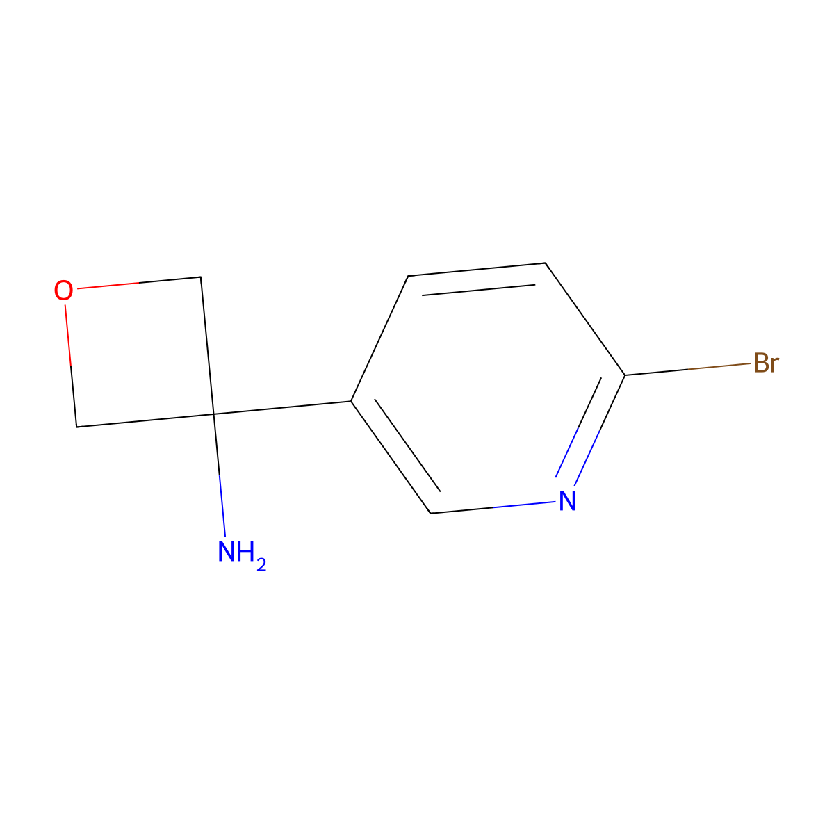 3-(6-Bromopyridin-3-YL)oxetan-3-amine molecular structure, CAS 1393553-64-4