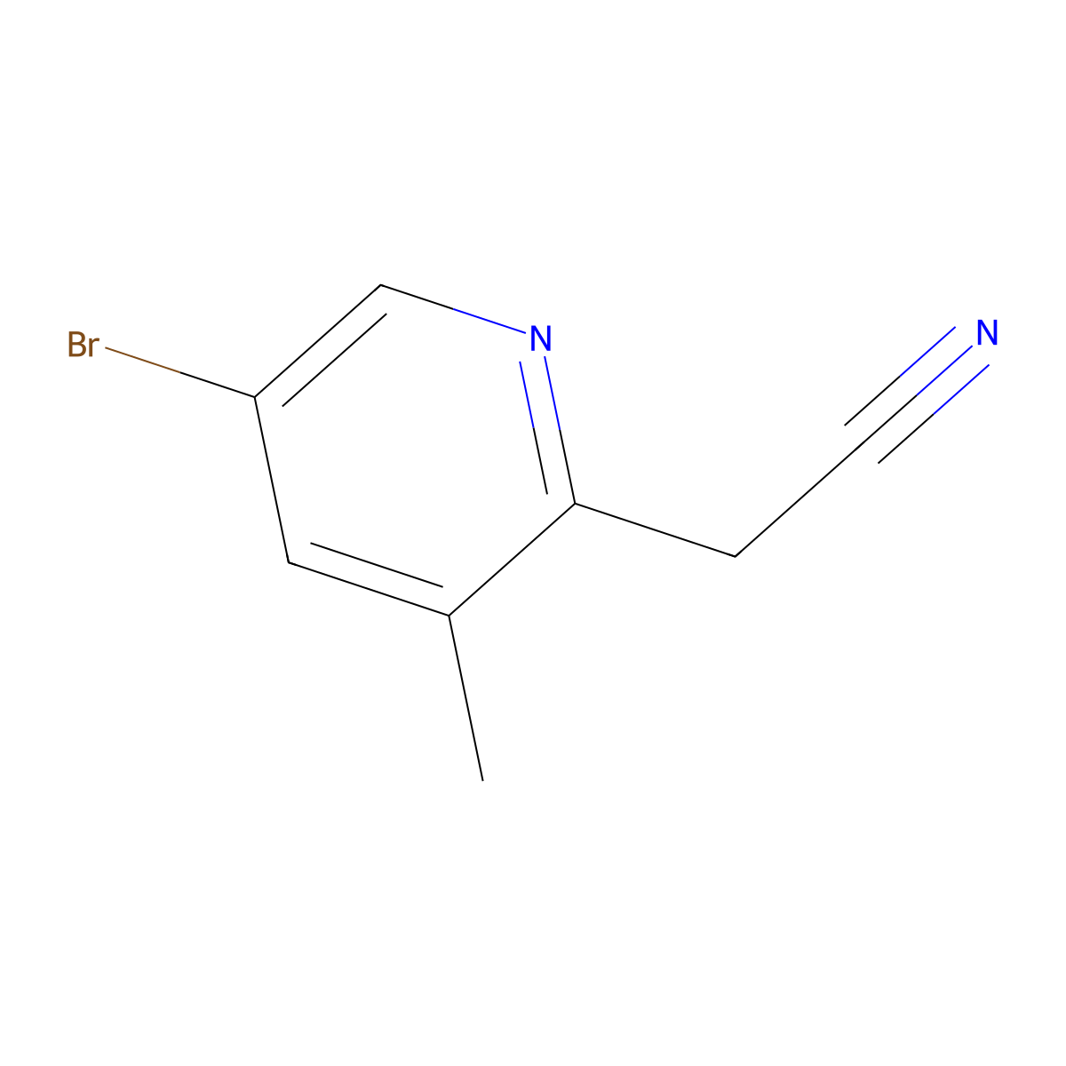 2-(5-Bromo-3-methylpyridin-2-yl)acetonitrile molecular structure, CAS 1393553-83-7