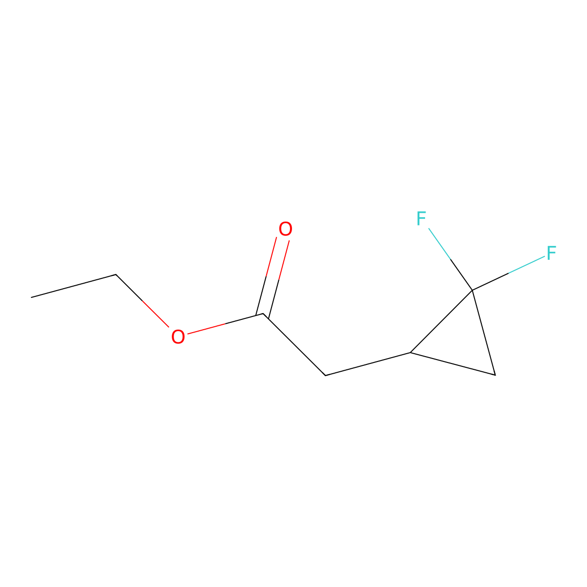 Ethyl 2-(2,2-difluorocyclopropyl)acetate molecular structure, CAS 1393553-89-3