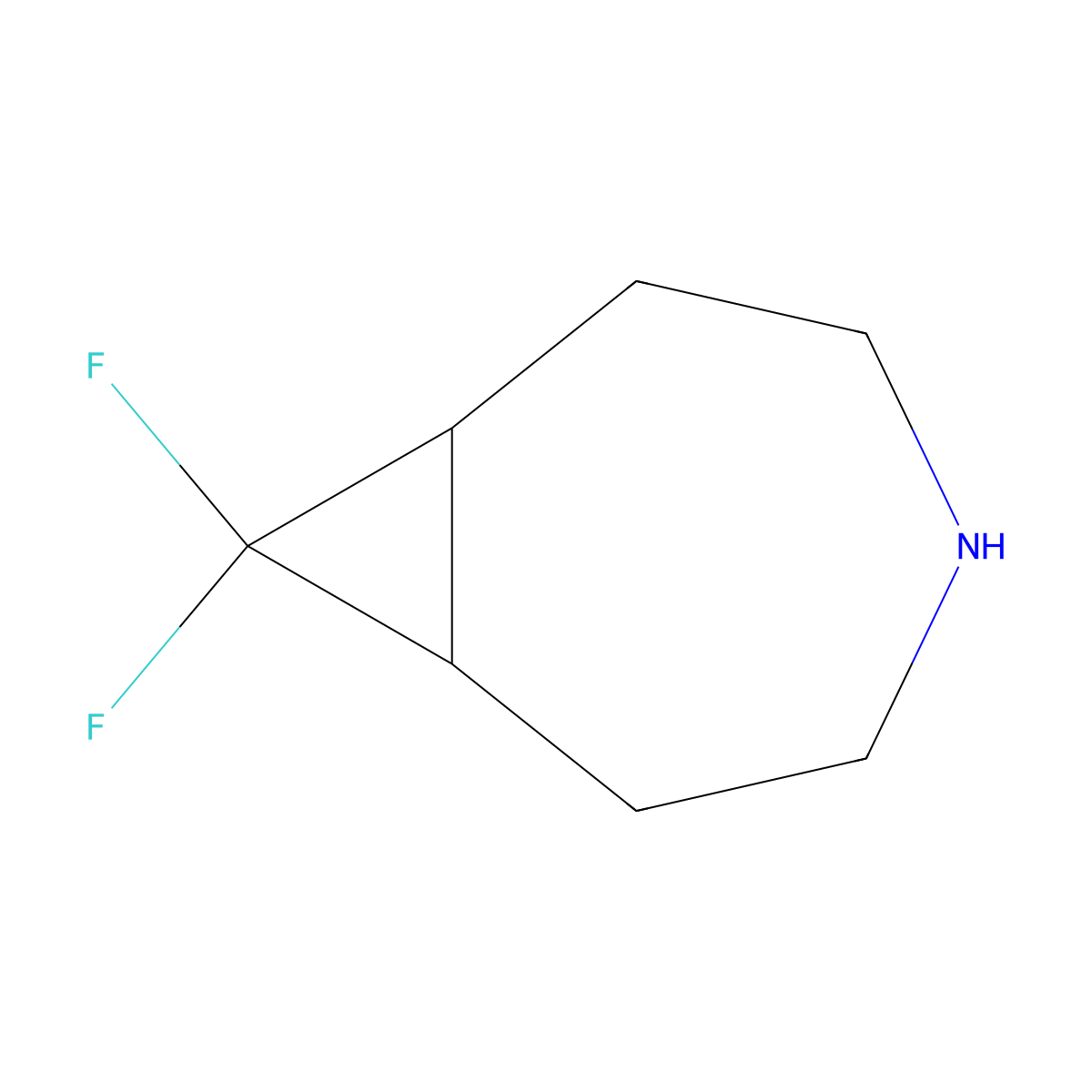 8,8-Difluoro-4-azabicyclo[5.1.0]octane molecular structure, CAS 1393553-97-3