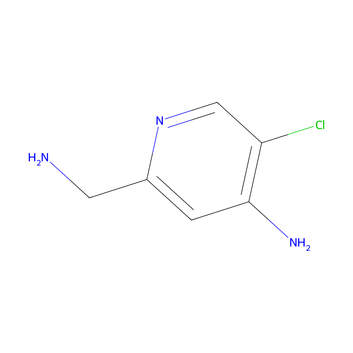 2-(Aminomethyl)-5-chloropyridin-4-amine molecular structure, CAS 1393553-98-4