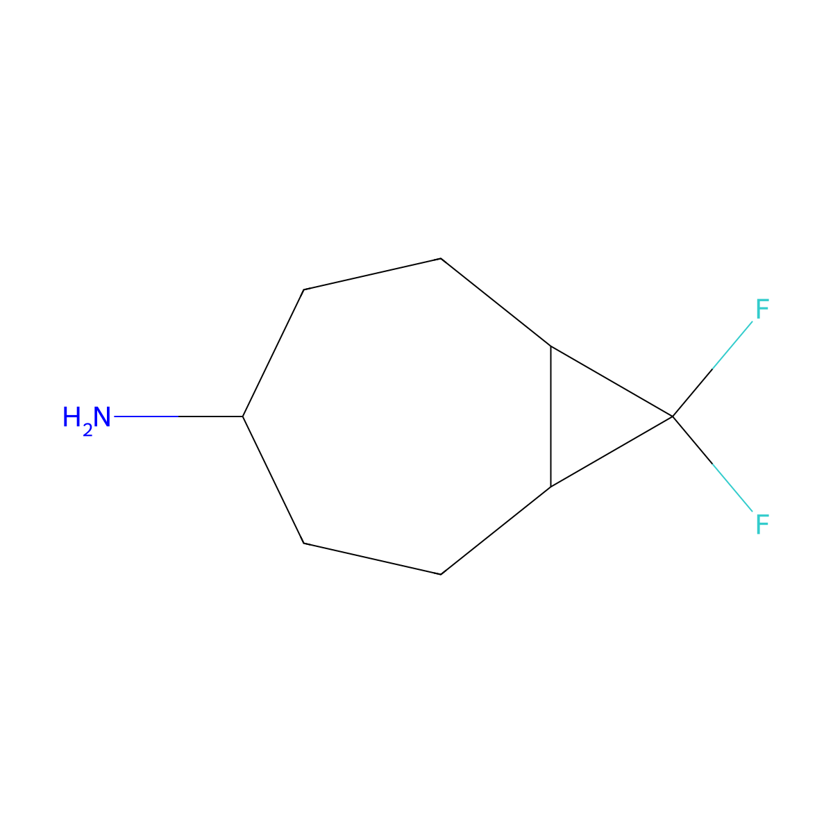 8,8-Difluorobicyclo[5.1.0]octan-4-amine molecular structure, CAS 1393553-99-5