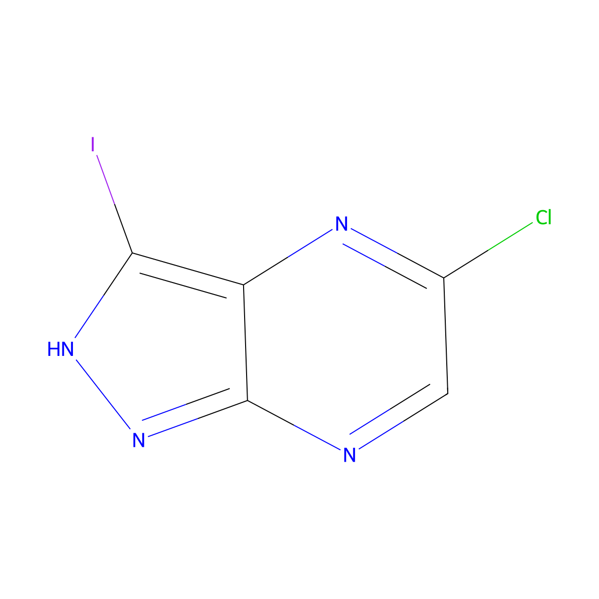 5-Chloro-3-iodo-1H-pyrazolo[3,4-B]pyrazine molecular structure, CAS 1393554-07-8