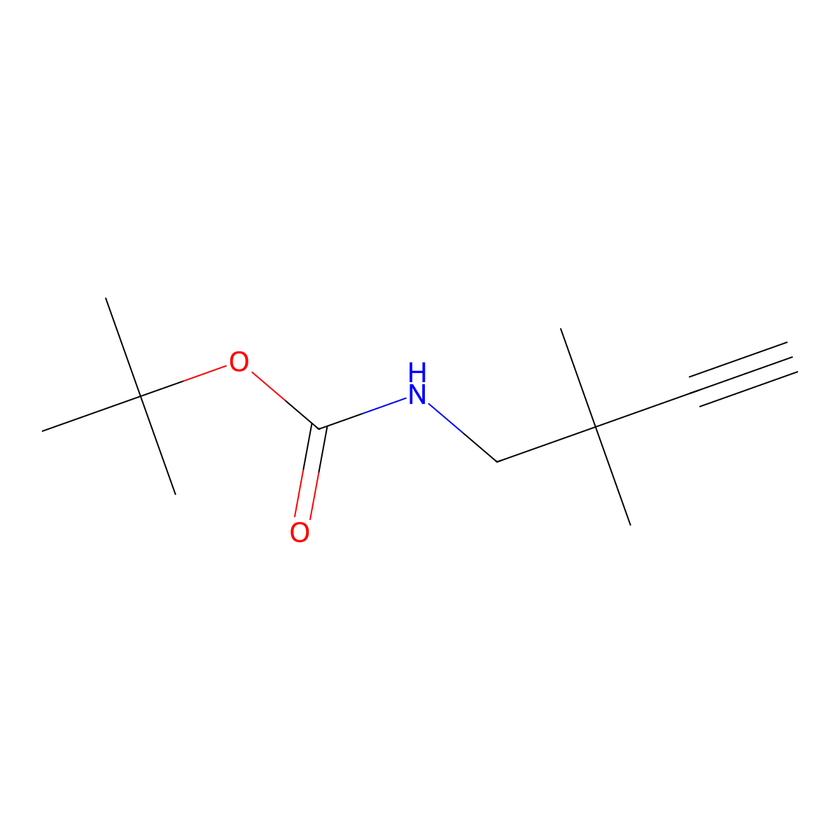 tert-butyl N-(2,2-dimethylbut-3-yn-1-yl)carbamate molecular structure, CAS 1393554-08-9