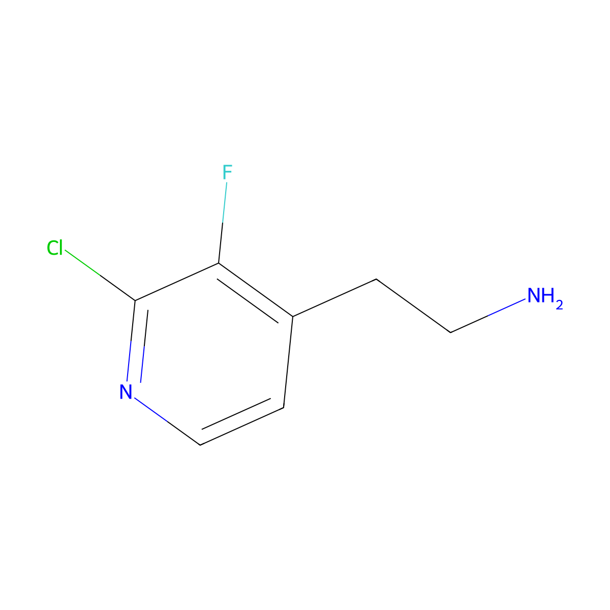 2-(2-Chloro-3-fluoropyridin-4-YL)ethanamine molecular structure, CAS 1393554-13-6