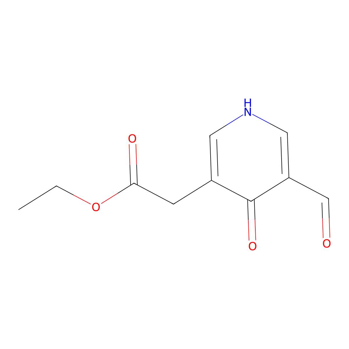Ethyl (5-formyl-4-hydroxypyridin-3-YL)acetate molecular structure, CAS 1393554-52-3