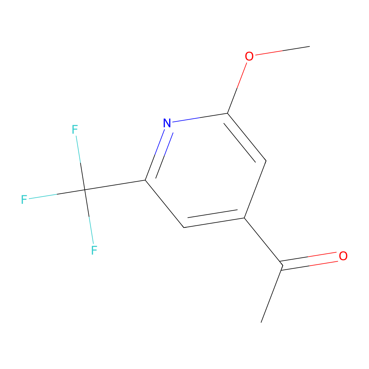 Ethanone, 1-[2-methoxy-6-(trifluoromethyl)-4-pyridinyl]- molecular structure, CAS 1393554-80-7