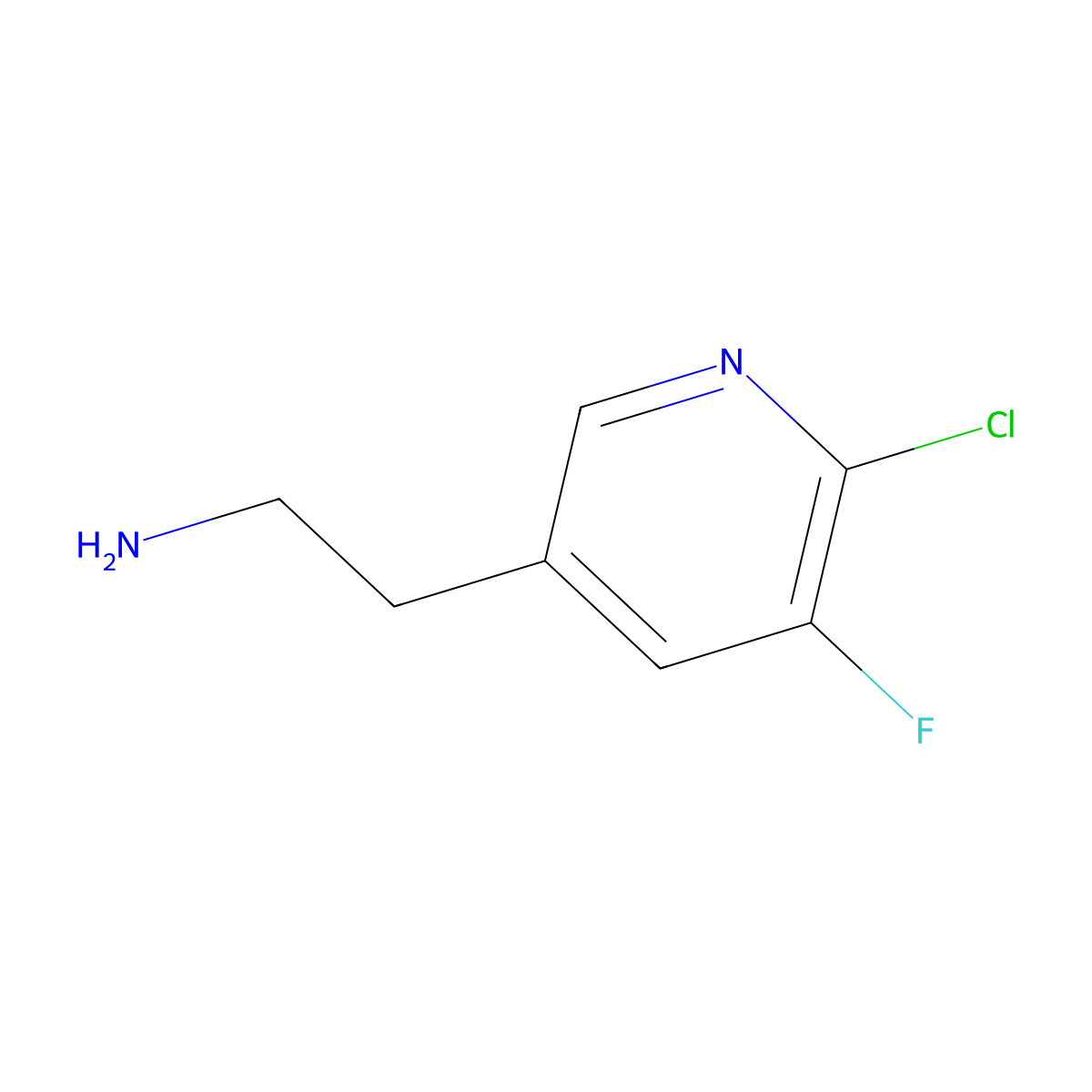 2-(6-Chloro-5-fluoropyridin-3-YL)ethanamine molecular structure, CAS 1393555-06-0