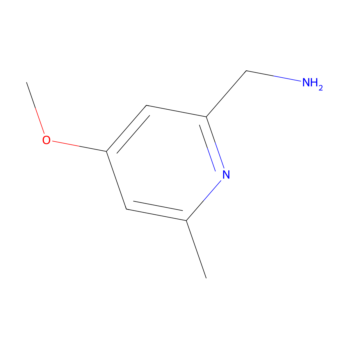 (4-Methoxy-6-methylpyridin-2-yl)methanamine molecular structure, CAS 1393555-12-8