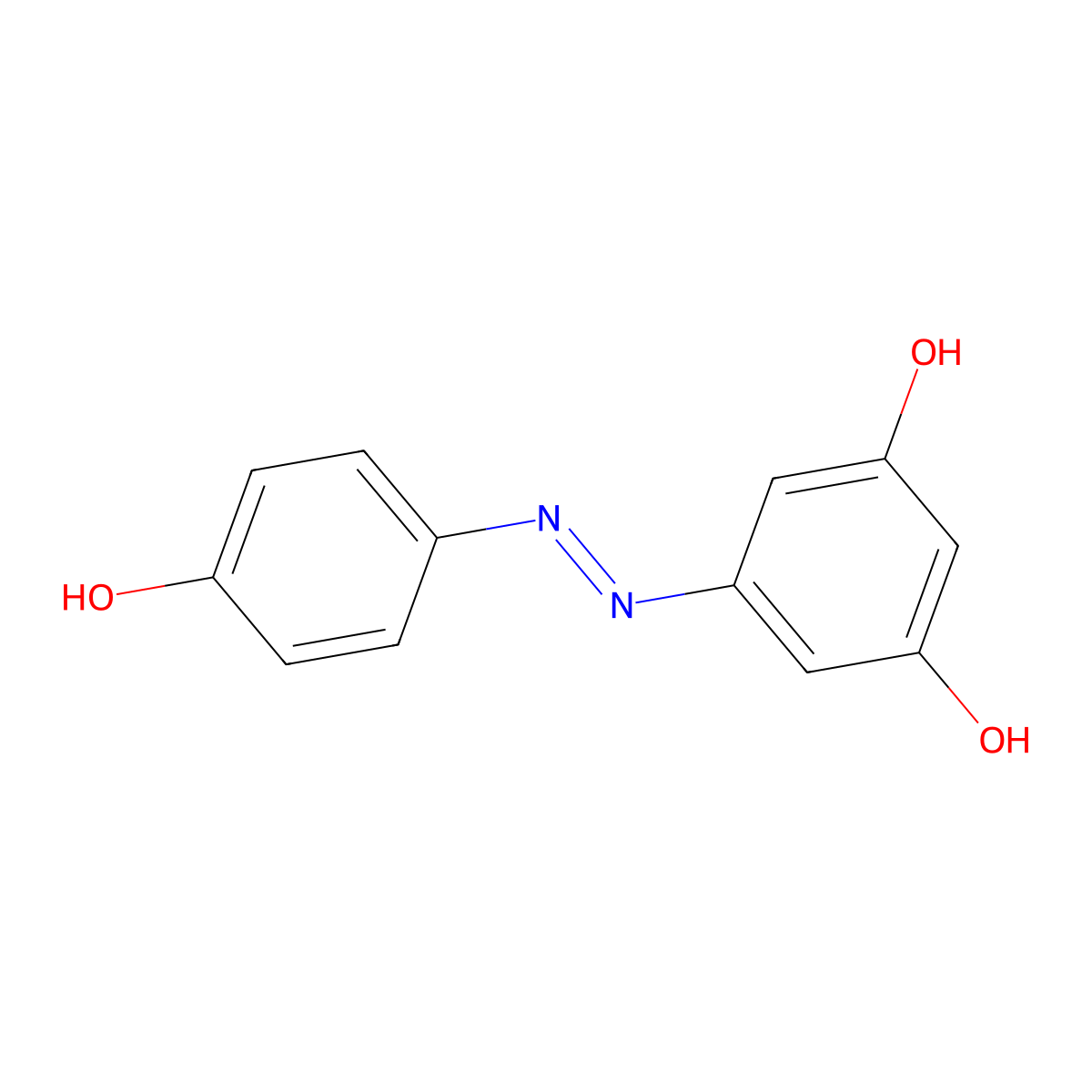 (E)-5-((4-hydroxyphenyl)diazenyl)benzene-1,3-diol molecular structure, CAS 1393556-48-3