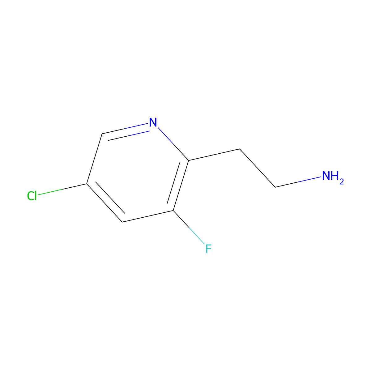 2-(5-Chloro-3-fluoropyridin-2-YL)ethanamine molecular structure, CAS 1393557-11-3