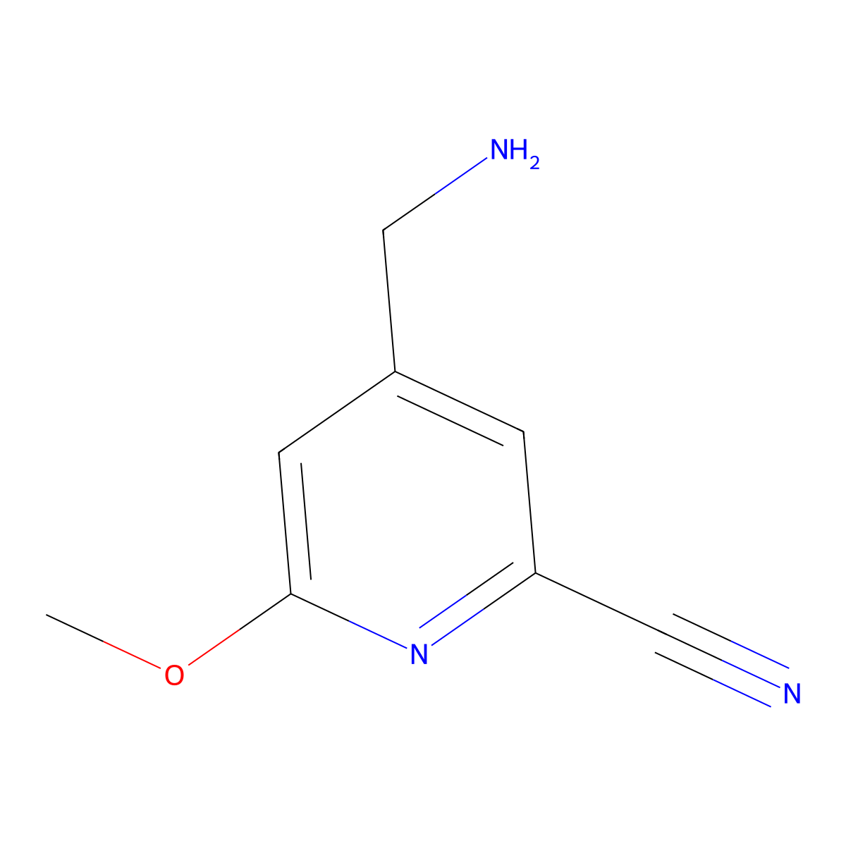 4-(Aminomethyl)-6-methoxypyridine-2-carbonitrile molecular structure, CAS 1393557-78-2