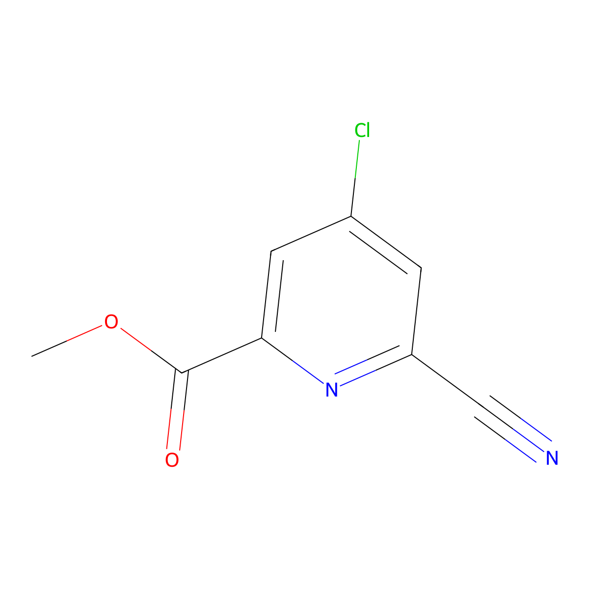 4-Chloro-6-cyano-pyridine-2-carboxylic acid methyl ester molecular structure, CAS 1393557-88-4