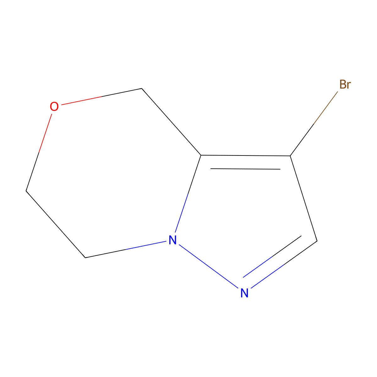 3-bromo-4H,6H,7H-pyrazolo(3,2-c)(1,4)oxazine molecular structure, CAS 1393558-10-5