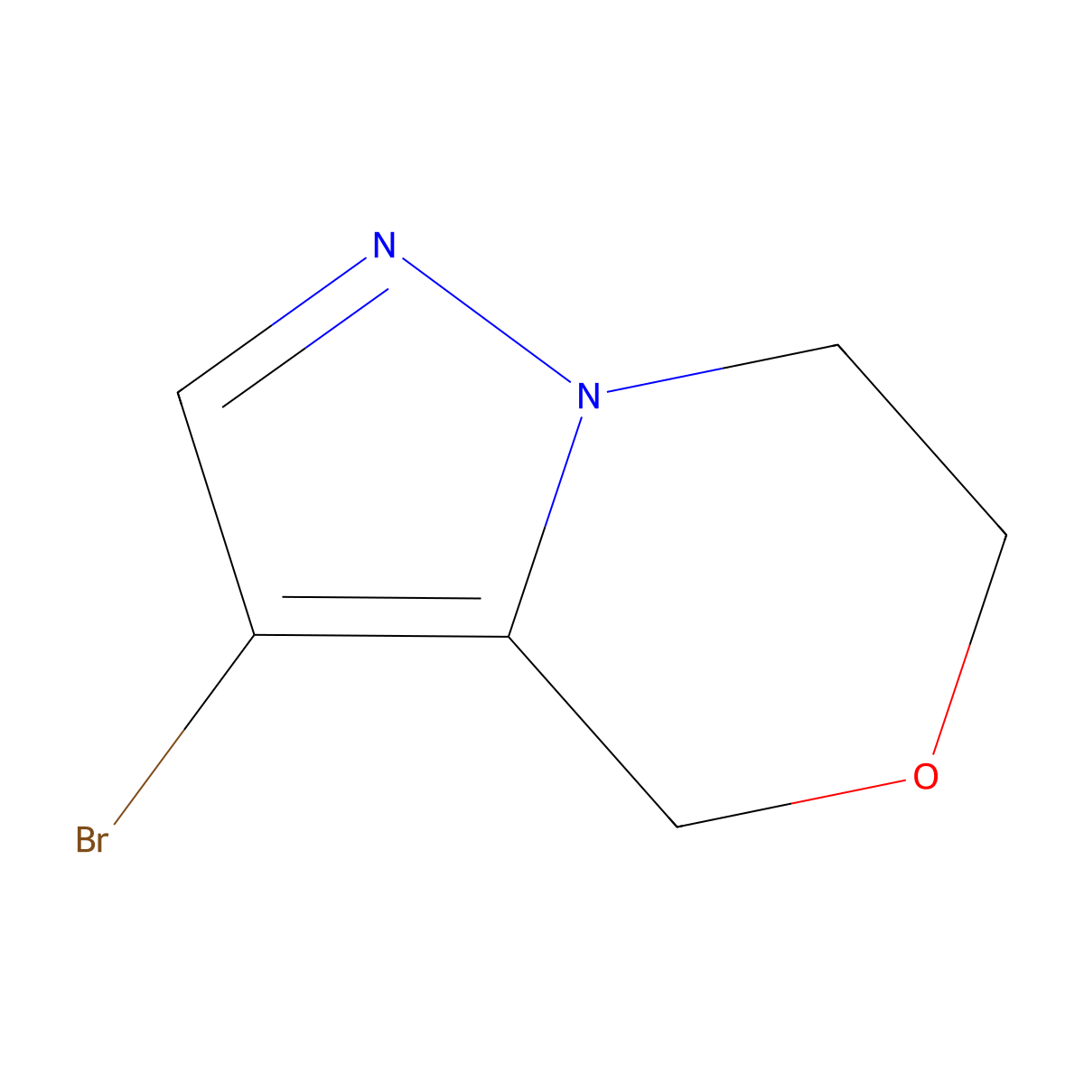 3-bromo-4H,6H,7H-pyrazolo(3,2-c)(1,4)oxazine molecular structure, CAS 1393558-10-5