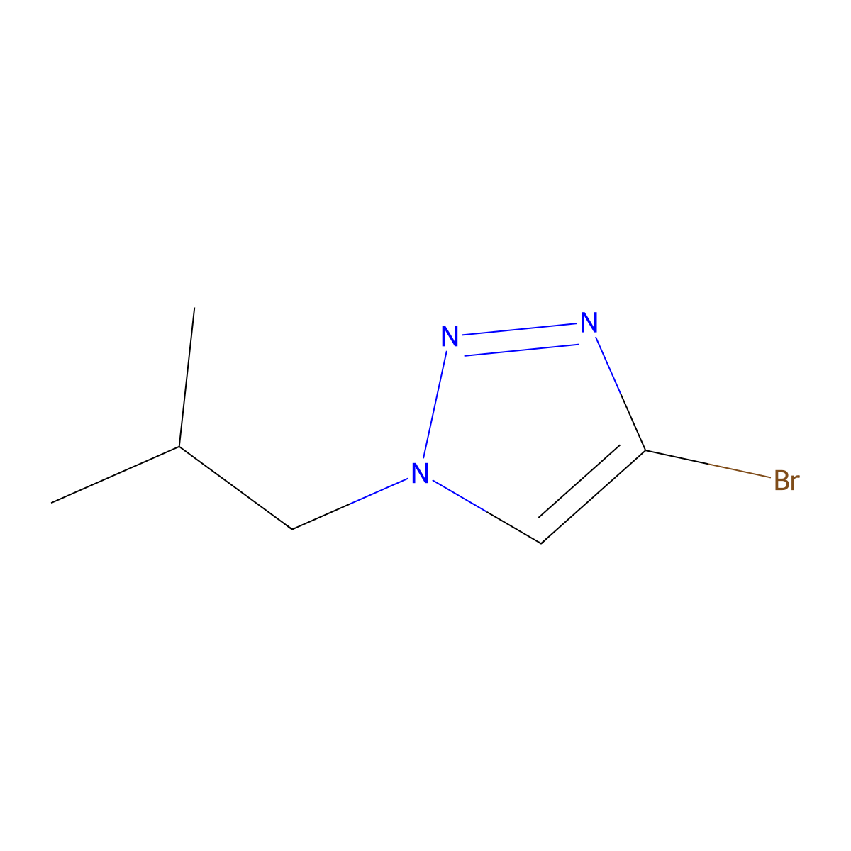 4-bromo-1-(2-methylpropyl)-1H-1,2,3-triazole molecular structure, CAS 1393558-23-0