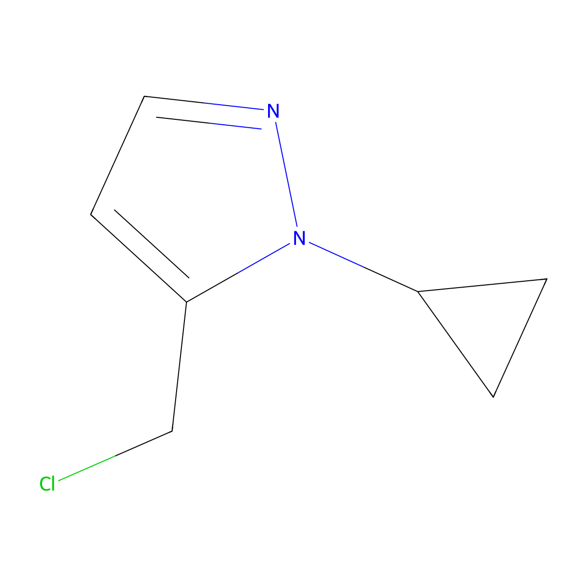 5-(Chloromethyl)-1-cyclopropyl-1H-pyrazole molecular structure, CAS 1393558-55-8