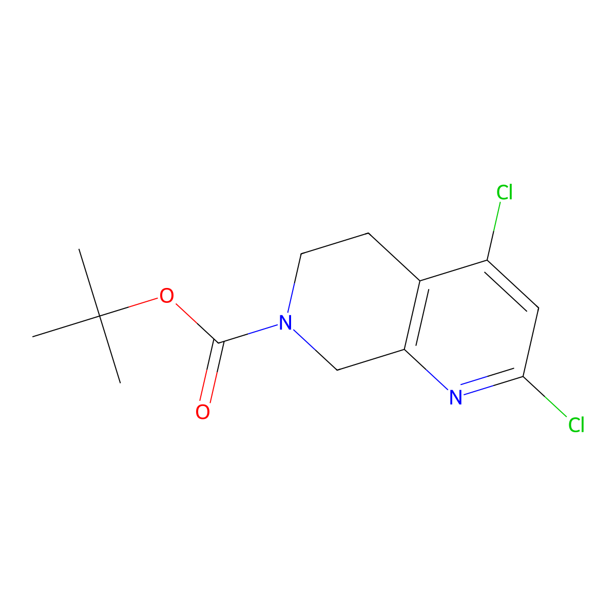Tert-butyl 2,4-dichloro-5,8-dihydro-1,7-naphthyridine-7(6H)-carboxylate molecular structure, CAS 1393558-68-3