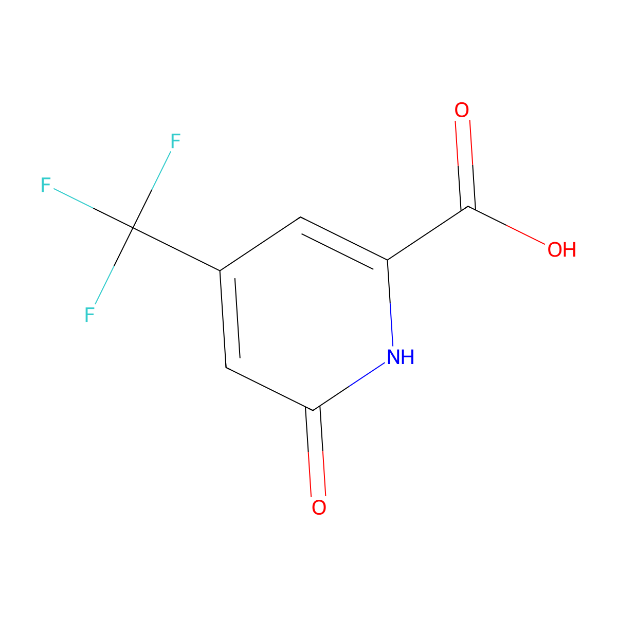 6-Hydroxy-4-(trifluoromethyl)pyridine-2-carboxylic acid molecular structure, CAS 1393558-71-8