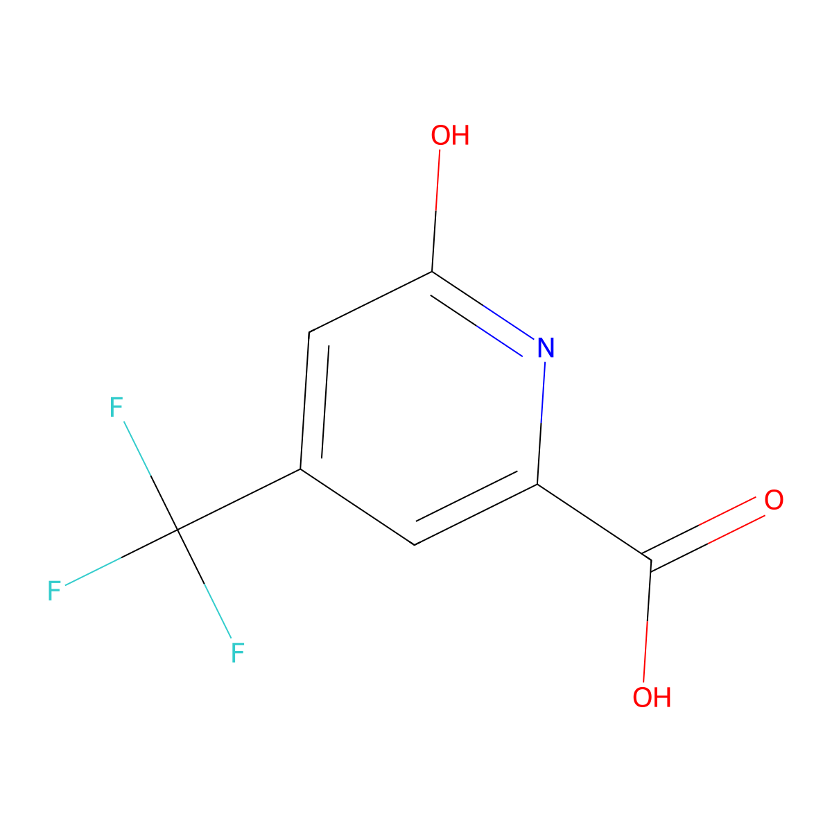 6-Hydroxy-4-(trifluoromethyl)pyridine-2-carboxylic acid molecular structure, CAS 1393558-71-8