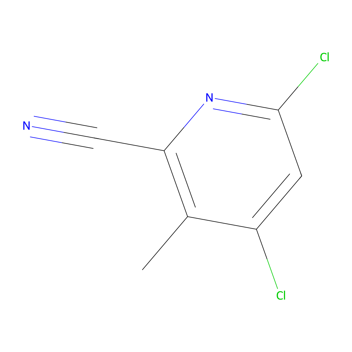 4,6-Dichloro-3-methylpyridine-2-carbonitrile molecular structure, CAS 1393559-10-8