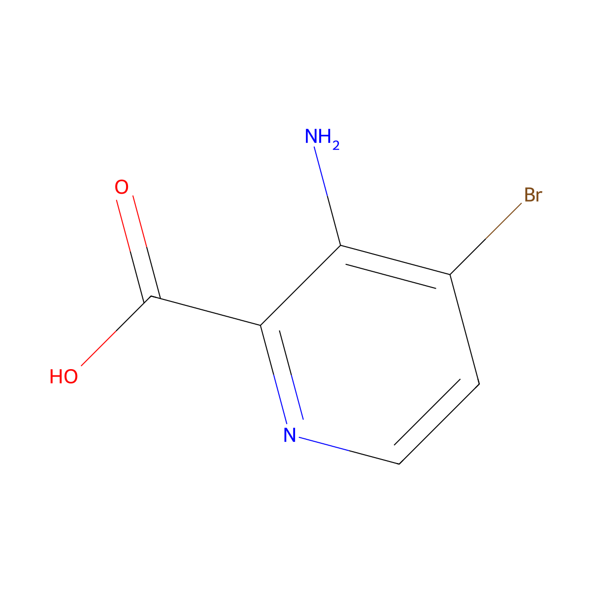 3-Amino-4-bromopyridine-2-carboxylic acid molecular structure, CAS 1393559-33-5