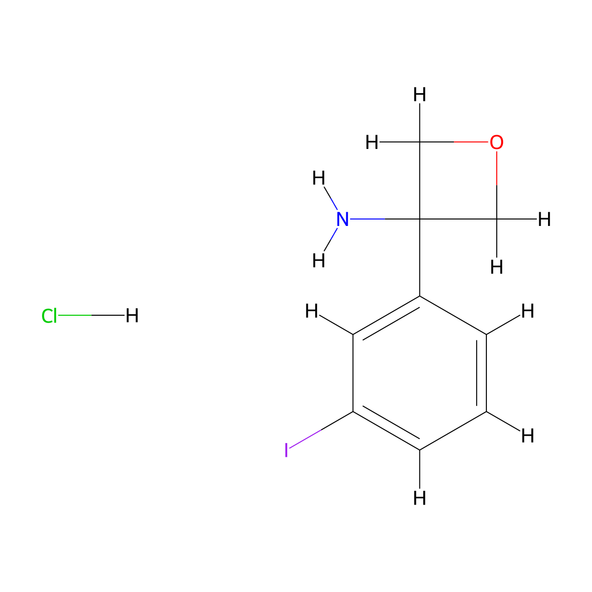 3-(3-Iodophenyl)oxetan-3-amine hydrochloride molecular structure, CAS 1393560-26-3