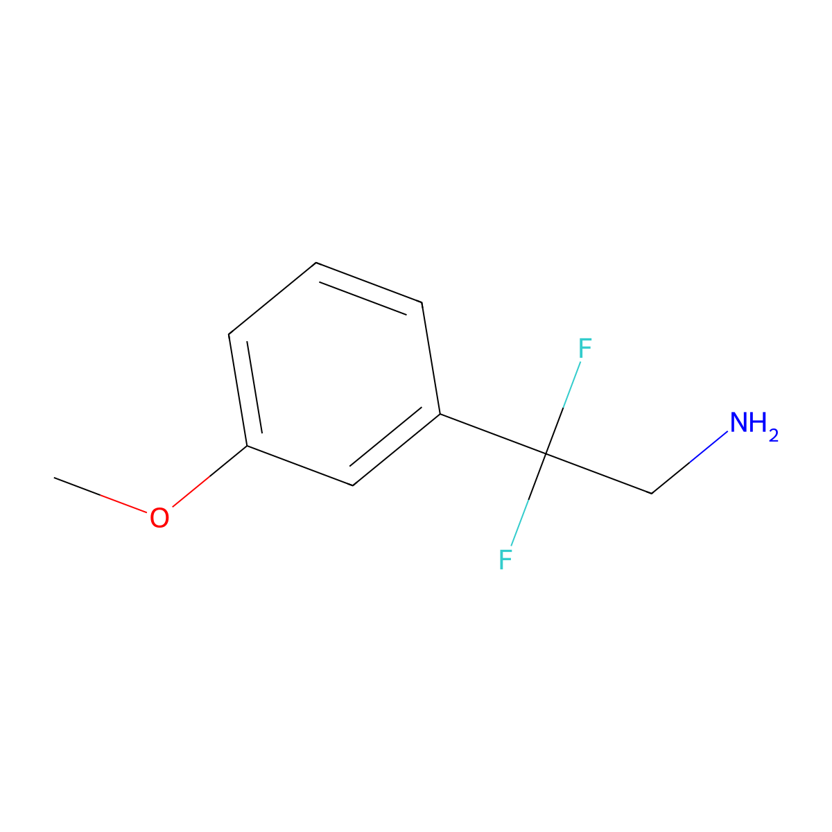 2,2-Difluoro-2-(3-methoxyphenyl)ethanamine molecular structure, CAS 1393560-28-5