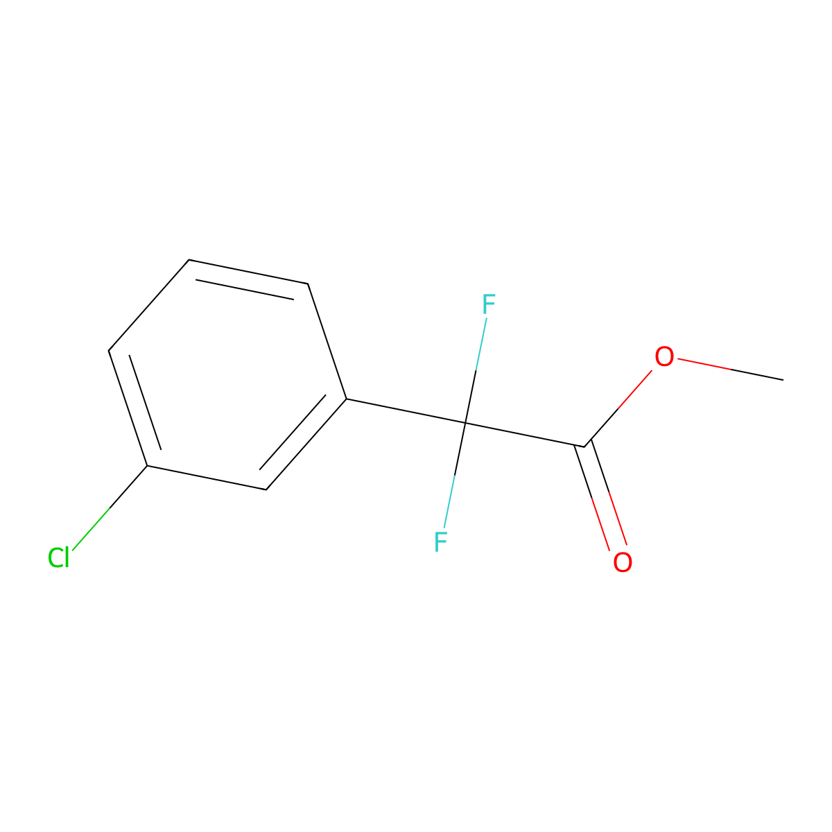 Methyl (3-chlorophenyl)(difluoro)acetate molecular structure, CAS 1393560-38-7