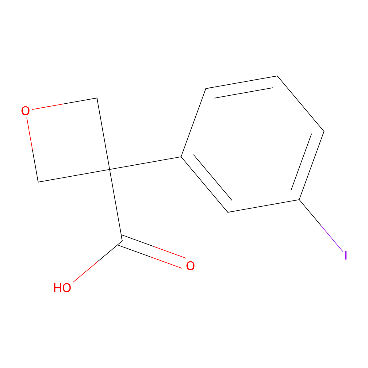 3-(3-Iodophenyl)oxetane-3-carboxylic acid molecular structure, CAS 1393560-39-8