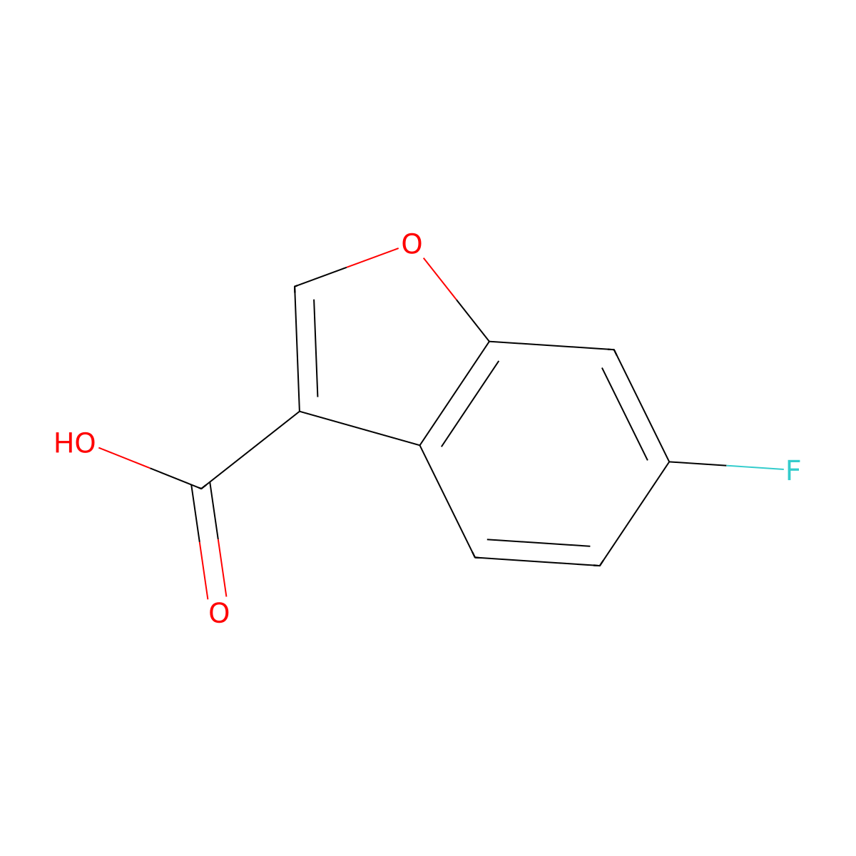 6-Fluoro-1-benzofuran-3-carboxylic acid molecular structure, CAS 1393561-25-5